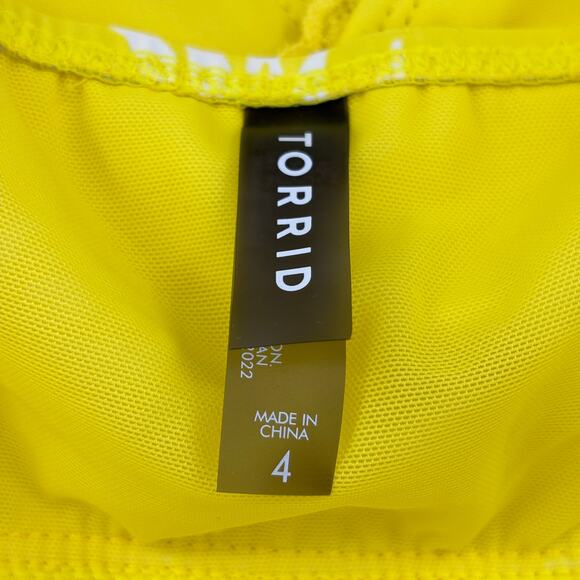 Torrid Swim Dress Size 4X Yellow Pineapple Print Lined Full Coverage Wire Free - Picture 4 of 13